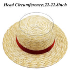 Memfish Straw Hat Halloween Party Yellow Strawhats with String Summer Beach Hats Performance Props for Youth Men Women