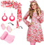 Janmercy 5 Pcs 70s 80s Hippie Costumes Accessories for Women 70's Disco Outfit for Halloween Party Cosplay