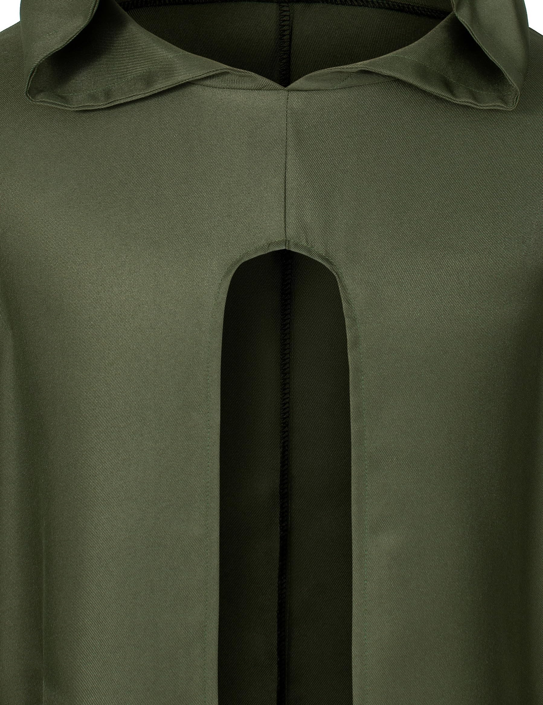 Yuriko Medieval Renaissance Cloak With Hood - Vintage Cape Cosplay Robe Halloween Costume (Green S)