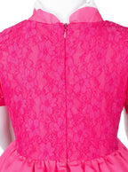 Bosvin Pink Princess Dress for Girls, Kids Princess costume with Crown Gloves Wand Earrings 3T 4T