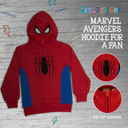 Marvel Super Heroes Hero Boys Zip-Up Fashion Hoodie Sweatshirt for Kids (Red, 10/12)