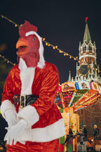 Lubber Rooster Animal Head Mask For Halloweem Costume Cosplay, Latex Funny Mask for Kids and Adult Christmas, Thanksgiving Gift