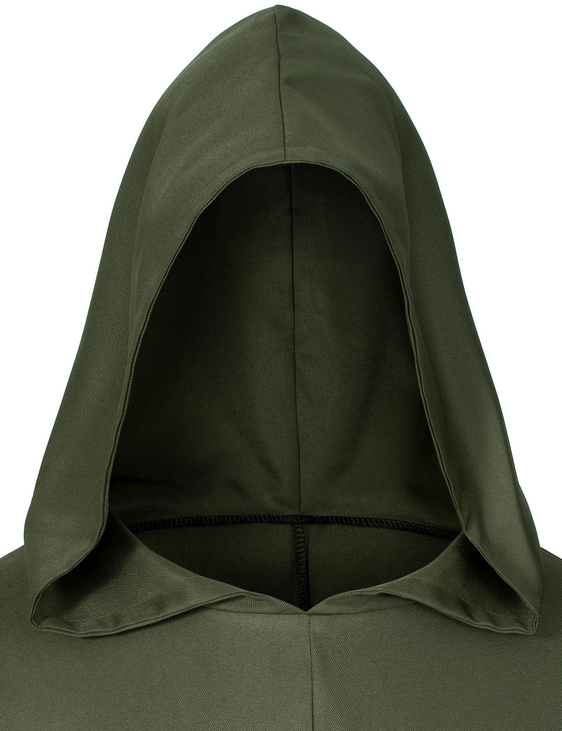 Yuriko Medieval Renaissance Cloak With Hood - Vintage Cape Cosplay Robe Halloween Costume (Green S)