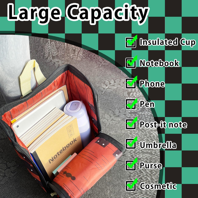 Mewcho Cosplay Backpack Gifts Box Wooden Printing Mini Bag Anime Merch Costume Accessories Props,11.8×8.6 inches, Small Main Image