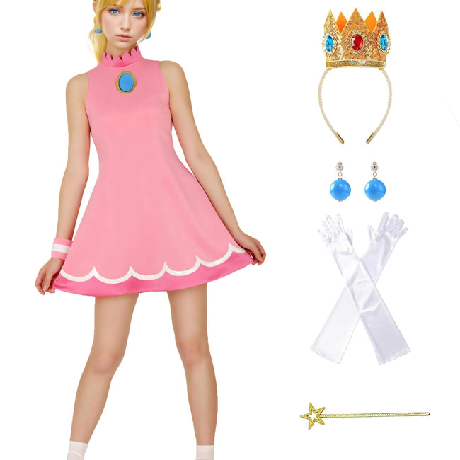 miccostumes Women's Princess Tennis Dress Cosplay Costume with Crown Hover Image
