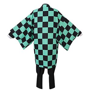 Rarashik Anime Cosplay Costume Mens Kimono Outfit Halloween party costume (S, Tanjirou)