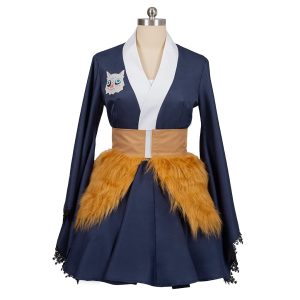 1791's lady Kamado Tanjirou Cosplay Costume Kimono Halloween Party Cosplay Outfit (Hashibira Inosuke, XS)