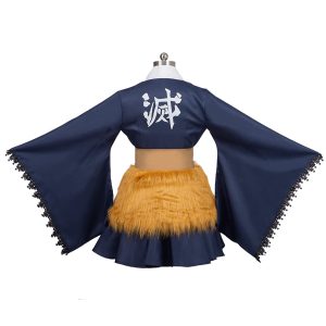 1791's lady Kamado Tanjirou Cosplay Costume Kimono Halloween Party Cosplay Outfit (Hashibira Inosuke, XS)