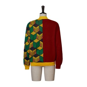 Anime Demon Tomioka Giyuu Costume Giyuu Cardigan Sweater Giyuu Knitted Jacket Coat-S/M