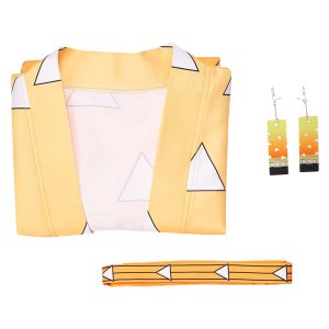 Haydory Agatsuma Zenitsu Cloak Cape Cosplay Costume Zenitsu Cosplay Kimono Cloak BathRobe Cardigan Halloween Suit Men Women…