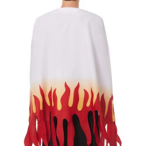 IOONCHI Adult Rengoku Robe Kimetsu Cosplay Costume Kimono Cape Kyoujurou Cloak Halloween Suit