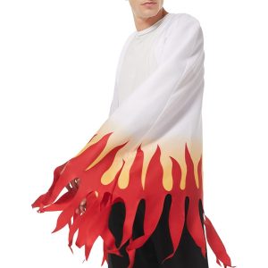 IOONCHI Adult Rengoku Robe Kimetsu Cosplay Costume Kimono Cape Kyoujurou Cloak Halloween Suit