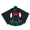 BYHai Japanese Anime Lolita Kimono Demon Slayer Kamado Tanjirou Cosplay Costume Kimono Maid Cosplay Dress Outfit XXXL Black 3X-Large