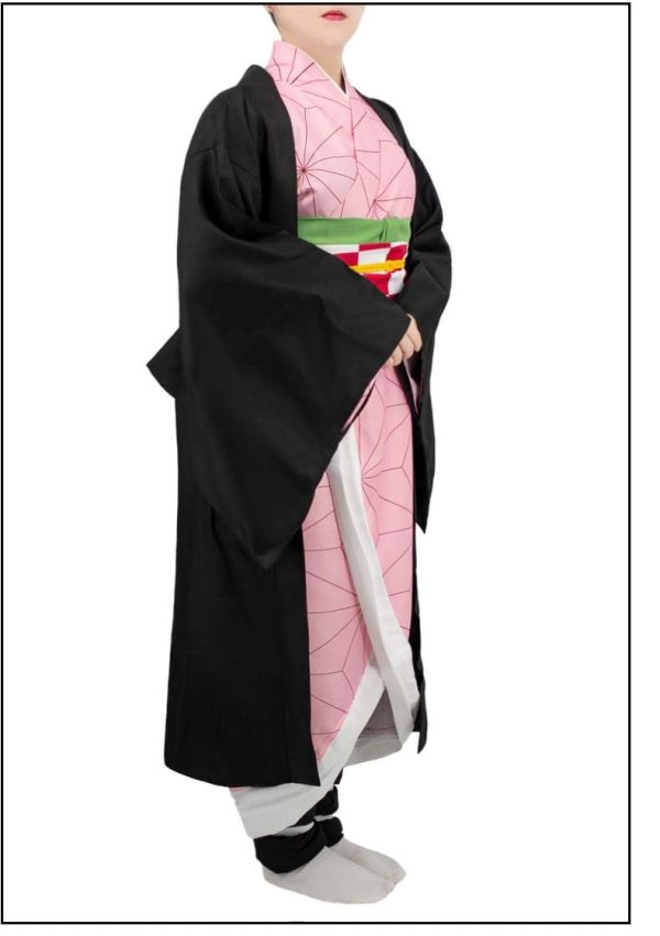 IOPBOT Kimonos Cosplay Costumes Adult Women Girls Anime Japanese Kimono Robe Halloween Outfit with Accessories (L,PINK) - Image 6
