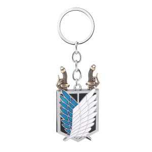 AOT Wings of Freedom Charm Keychain - Shingeki No Kyojin Chain - Anime Gifts for Men Women and Fans
