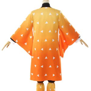 NUOQI Zenitsu Cosplay Outfit Zenitsu Agatsuma Cosplay Costume Anime Kimono Uniform Halloween Costume L