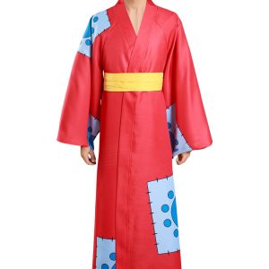 ulesoke Adult Cosplay Costume Anime Kimono Printed Cloak Robe Belt Halloween Outfits for Men Anime Fans Lovers