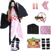 IOPBOT Kimonos Cosplay Costumes Adult Women Girls Anime Japanese Kimono Robe Halloween Outfit with Accessories (L,PINK)