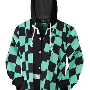 Baycon Green Hoodies Cosplay Costume Zip up Jacket Sweatshirt Top