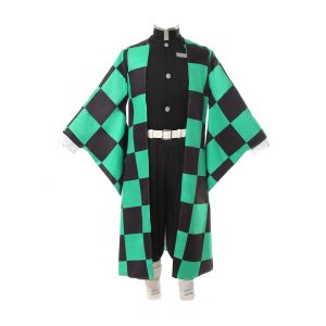CR ROLECOS Tanjirou Kamado Cosplay Costume for Tanjiro Cosplay Kimono Outfit Uniform Suit Halloween M