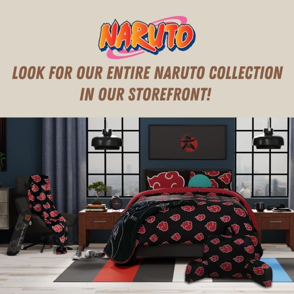 Franco Naruto Anime Akatsuki Cloud Bedding Super Soft and Cozy Wearable Hooded Throw Blanket, 70 in x 50 in (Official Licensed Product) Collectibles - Image 2