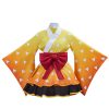 Demon Slayer Cosplay Costume Kamado Tanjirou Kimono Cosplay Outfit Black Halloween Party (Agatsuma Zenitsu, XXL), XX-Large