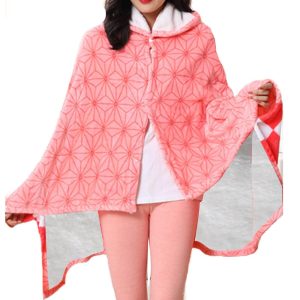 Juejuezi Hooded Wearable Blanket Hoodie Throw Blanket Cloak Cosplay Costume Shawl Wrap Nap Quilt 160x100 cm/63x40in(Pink,One Size)