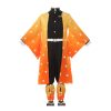 NUOQI Zenitsu Cosplay Outfit Zenitsu Agatsuma Cosplay Costume Anime Kimono Uniform Halloween Costume L