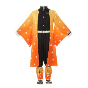 NUOQI Zenitsu Cosplay Outfit Zenitsu Agatsuma Cosplay Costume Anime Kimono Uniform Halloween Costume L