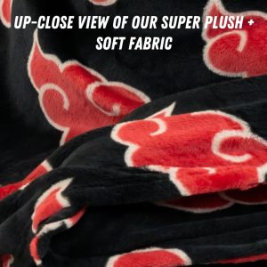 Franco Naruto Anime Akatsuki Cloud Bedding Super Soft and Cozy Wearable Hooded Throw Blanket, 70 in x 50 in (Official Licensed Product) Collectibles