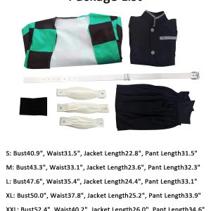 CR ROLECOS Tanjirou Kamado Cosplay Costume for Tanjiro Cosplay Kimono Outfit Uniform Suit Halloween M