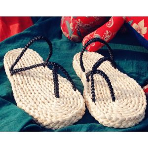 AIUKAKP Anime Slippers Slides Sandals Straw Shoes Flip Beach Halloween Men