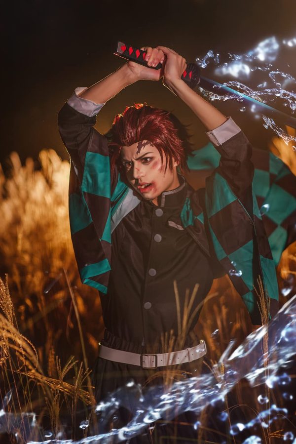 CR ROLECOS Tanjirou Kamado Cosplay Costume for Tanjiro Cosplay Kimono Outfit Uniform Suit Halloween M - Image 2