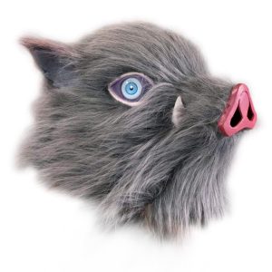 Avafierce Inosuk Mask Demon Anime Latex Helmet Boar Cosplay Costume Halloween Accessories for Adult (Inosuke Mask)