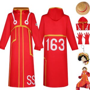 bbganlian Anime Character Egghead Island Luffy Cosplay Costume Outfit Role Play Uniform Full Set Halloween Dress Up Suit (XXXL)