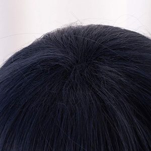 Anime Cosplay Costume Wig Female Wig Long Black Blue Straight Hair for Women Halloween, Christmas