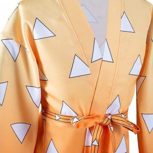 Haydory Agatsuma Zenitsu Cloak Cape Cosplay Costume Zenitsu Cosplay Kimono Cloak BathRobe Cardigan Halloween Suit Men Women…