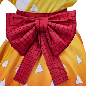 Demon Slayer Cosplay Costume Kamado Tanjirou Kimono Cosplay Outfit Black Halloween Party (Agatsuma Zenitsu, XXL), XX-Large