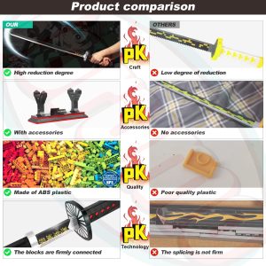Demon Slayer Swords Building Set, 40in Kamado Tanjiro Sword Building Block with Scabbard and Stand, Anime Sword Toy Building Set Katana Demon Slayer Gift Toys for Ages 8-13, 759 Pcs