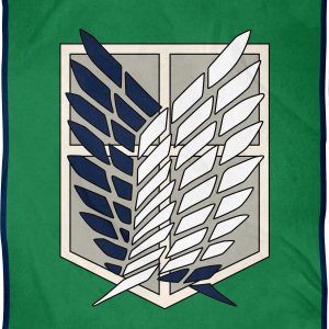 Attack on Titan Throw Blanket - Scout Regiment Logo Fuzzy Soft Fleece Throw Blanket for Bed or Couch 46" X 60"