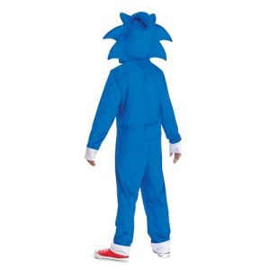 Sonic the Hedgehog Costume, Official Sonic Movie 2 Costume and Headpiece, Kids Size Small (4-6)