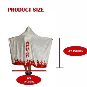 Generic Anime Blanket Hoodie, Warm, Super Soft and Cozy for Men and Women, White & Red