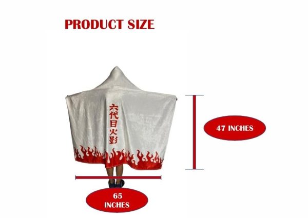 Generic Anime Blanket Hoodie, Warm, Super Soft and Cozy for Men and Women, White & Red - Image 2