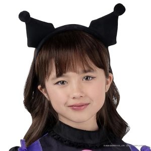 Jazwares Costume Play Hello Kitty and Friends Kuromi Official Youth Halloween Dress - Premium Quality Printed Dress with Headband (M)