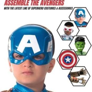 Jazwares Avengers Captain America Children's Soldier Superhero Half Mask for Kids, Standard Blue