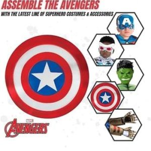 Jazwares MARVEL Boys Captain America 12" Shield, Kids Avengers Halloween Costume Accessory, Child - Officially Licensed Standard