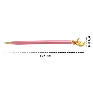 GHHQIANG 2Pcs Sailor Moon Pen School Supplies, Sailor Moon Merch, Kawaii Stationery Set for School Day Students Gifts or Offices,Tip 1mm ，with 4 black pen refills