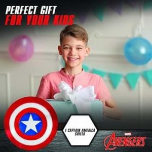 Jazwares MARVEL Boys Captain America 12" Shield, Kids Avengers Halloween Costume Accessory, Child - Officially Licensed Standard
