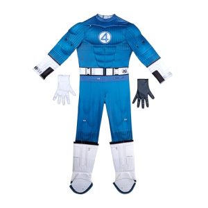 MARVEL Mr. Fantastic Official Youth Halloween Costume - Premium Quality Padded Jumpsuit with Boot Tops and Gloves (L)