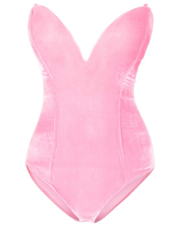 AiMiNa Anime Womens Bunny Girl Costume One Piece Bodysuit Halloween Cosplay Catsuit Bunny Headband Stockings Set(Pink S) - Image 7